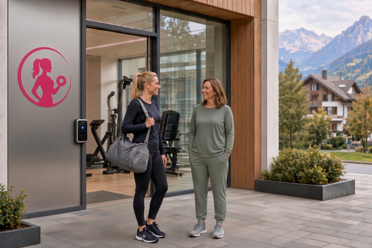 Two women meeting outside a SheForms studio